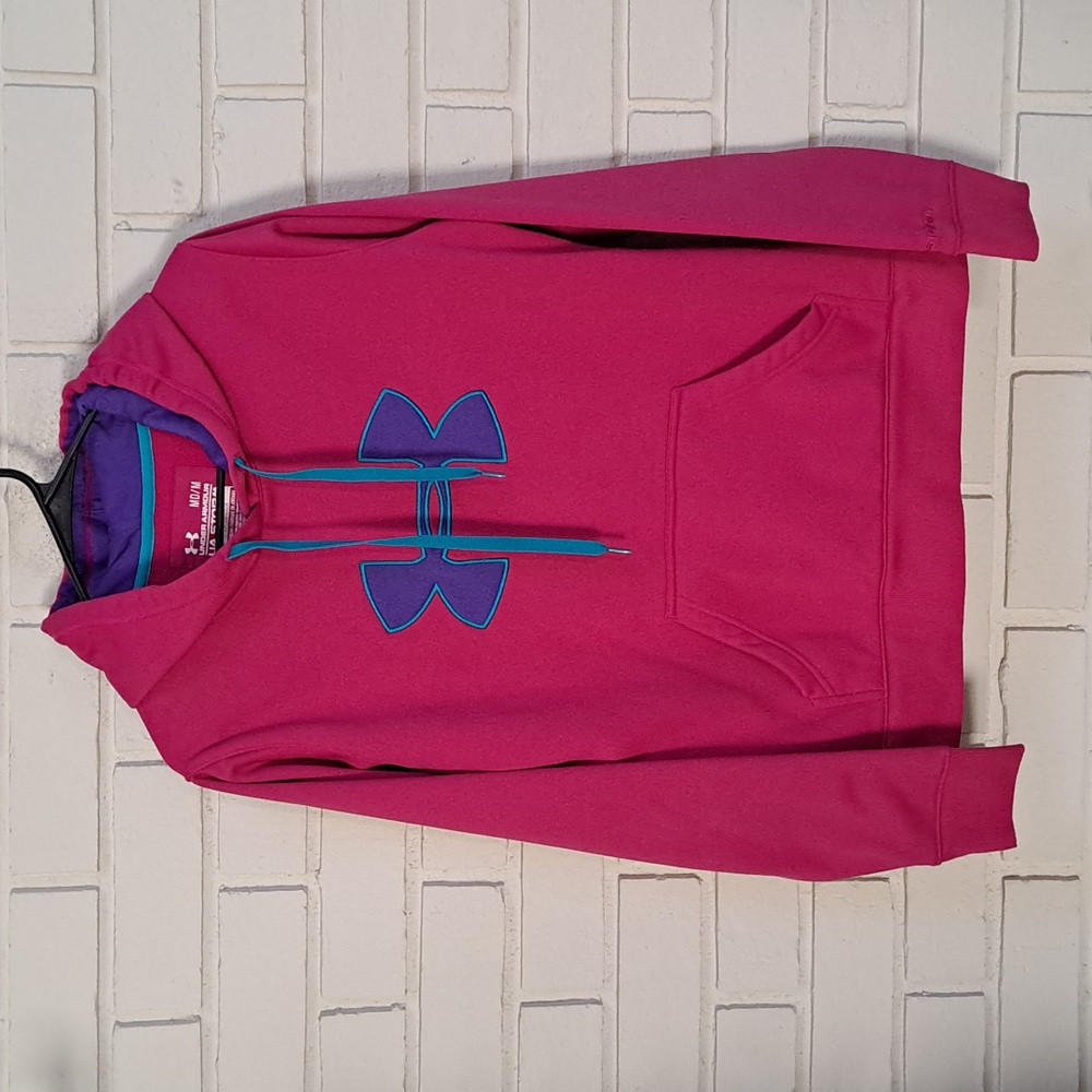 Under Armour Storm Pink,Purple & Aqua Hoodie. Size Medium